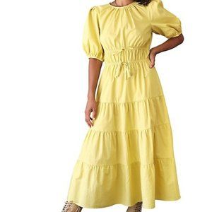 NWOT Greylin Gloria Cotton Poplin Tiered Dress